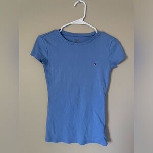 Old money Tommy Hilfiger 100% cotton Women's Sky Blue Tee shirt XS NWOT